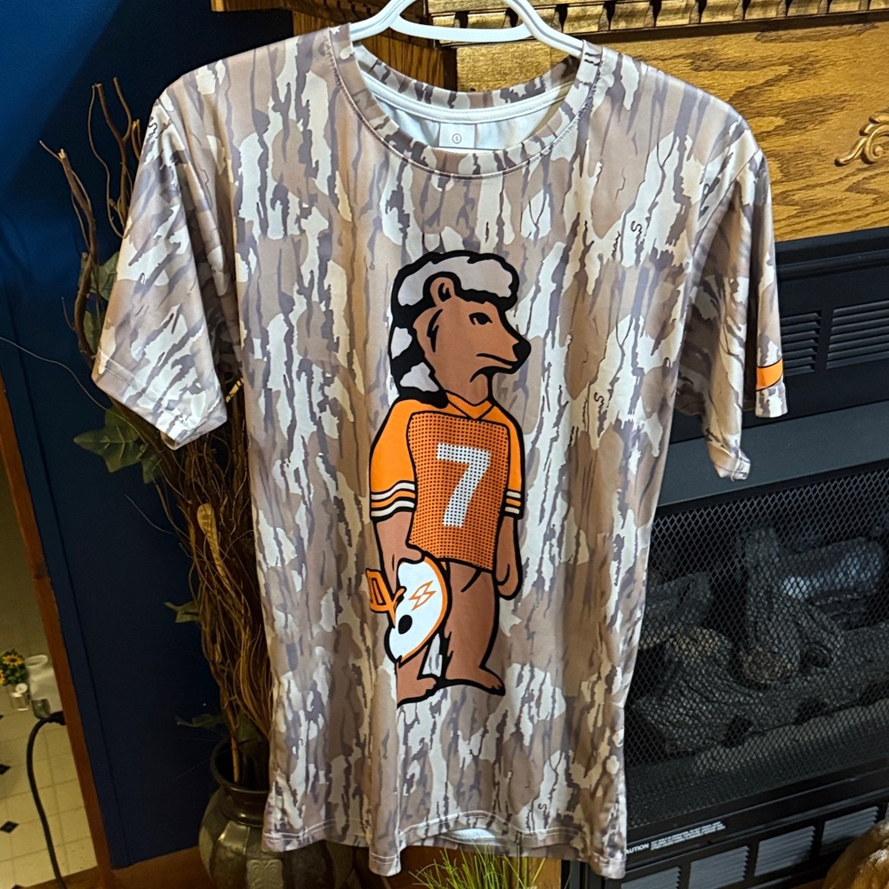 Camouflage Bear Graphic Tee - Brown